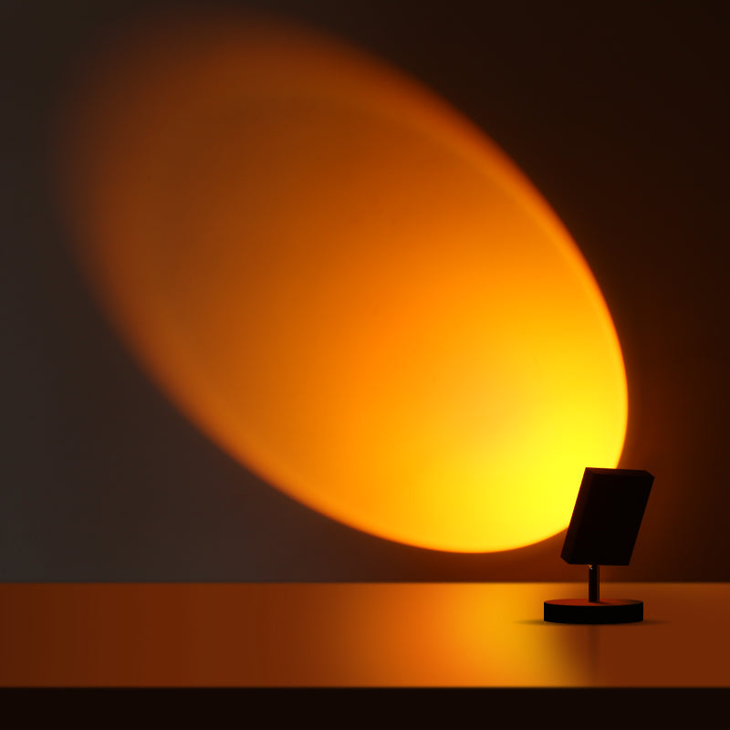 Ambient LED Light Projector Aluminum 4.7×7.8 in Black Red Glow Circle for Bedroom Living Room Home Office Desktop Nightstand | Thomler