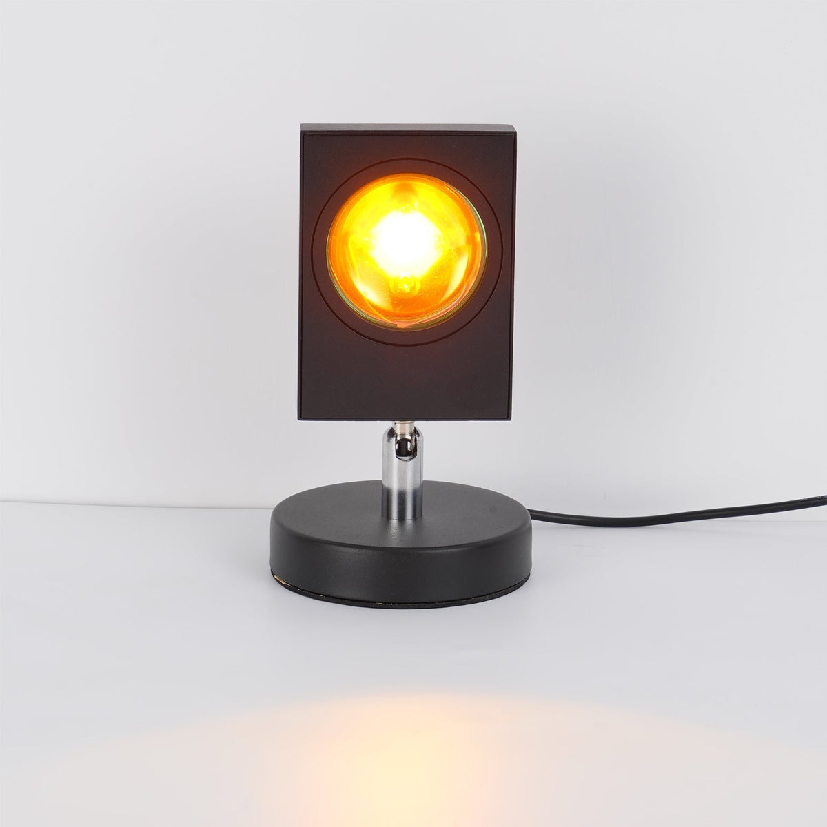 Ambient LED Light Projector Aluminum 4.7×7.8 in Black Red Glow Circle for Bedroom Living Room Home Office Desktop Nightstand | Thomler