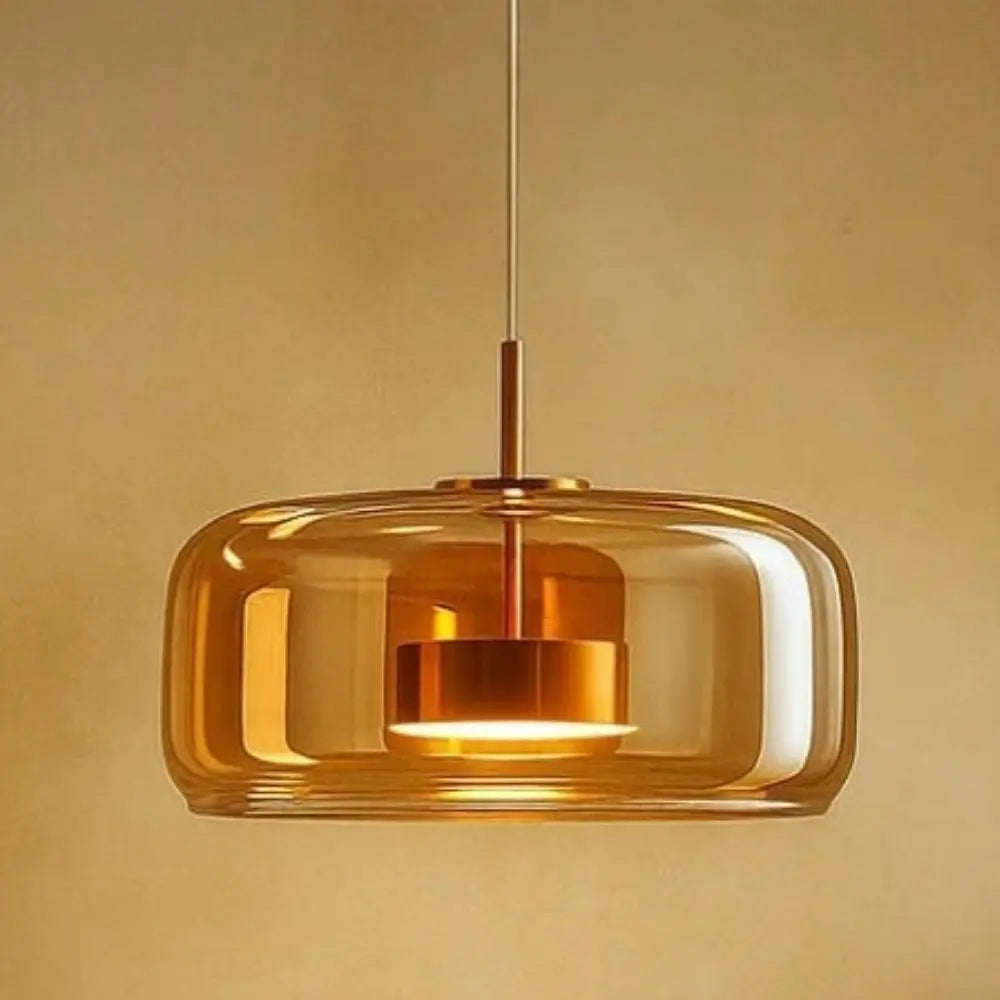 Gradient Glass Drop Ceiling Fixture 13 Inch Smoky Finish Adjustable Cord Height Kitchen Island Dining Area Overhead Illumination Contemporar | Thomler