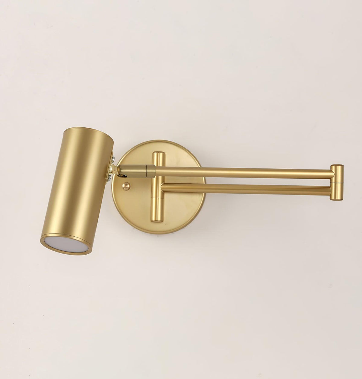 Aplique de pared LED con brazo giratorio y soporte extensible para dormitorio, pasillo, rincón de lectura e iluminación de tareas. Lámpara moderna regulable, oro y negro | Thomler