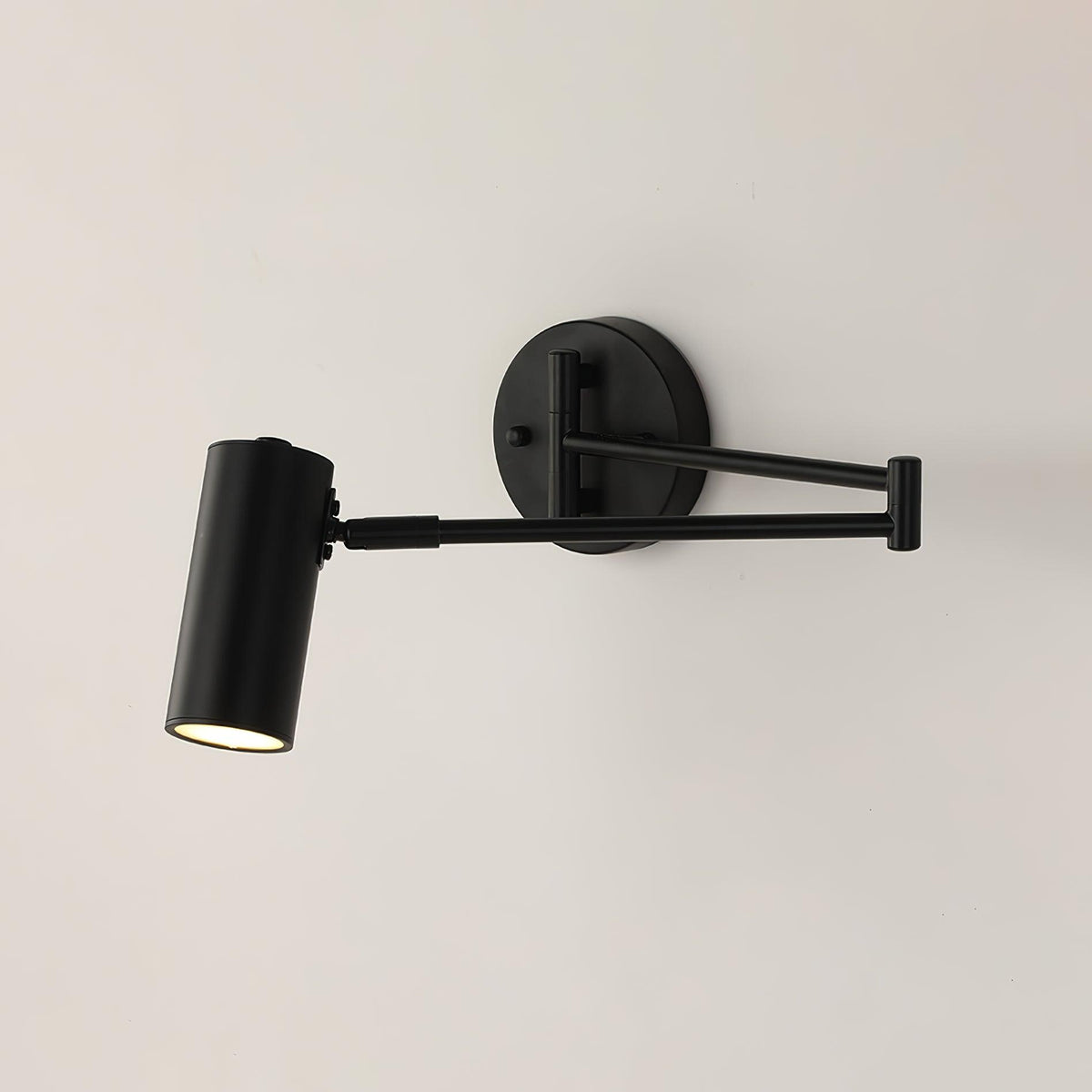 Aplique de pared LED con brazo giratorio y soporte extensible para dormitorio, pasillo, rincón de lectura e iluminación de tareas. Lámpara moderna regulable, oro y negro | Thomler