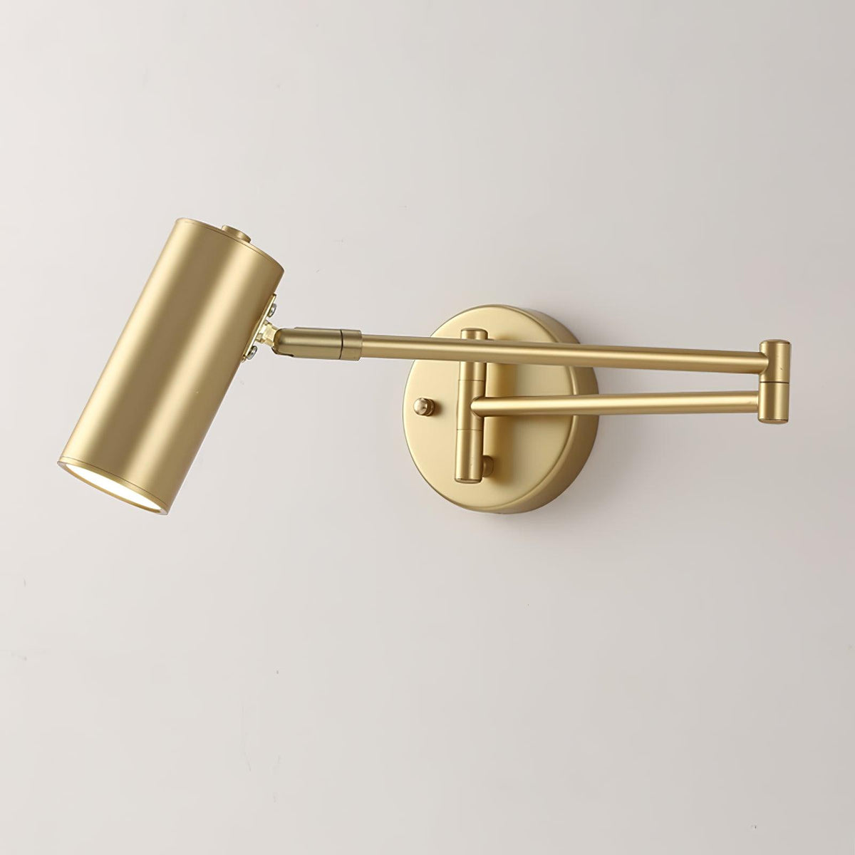 Aplique de pared LED con brazo giratorio y soporte extensible para dormitorio, pasillo, rincón de lectura e iluminación de tareas. Lámpara moderna regulable, oro y negro | Thomler