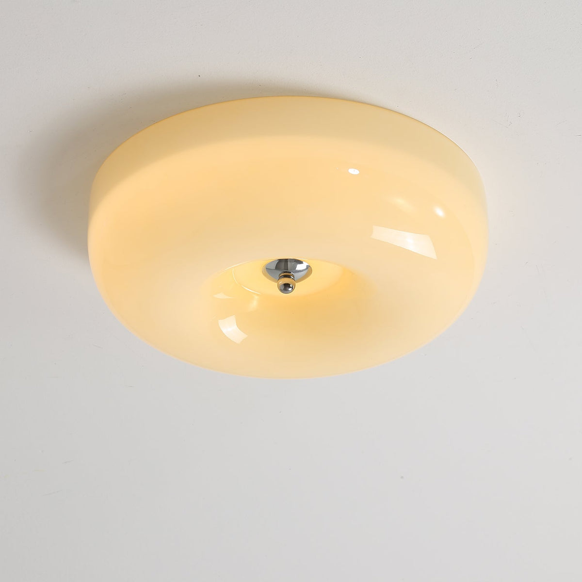 Runde LED-Deckenleuchte aus Glas – Verstellbare 3000K/4000K/6000K integrierte Deckenbeleuchtung für Schlafzimmer, Flure & niedrige Decken | Thomler