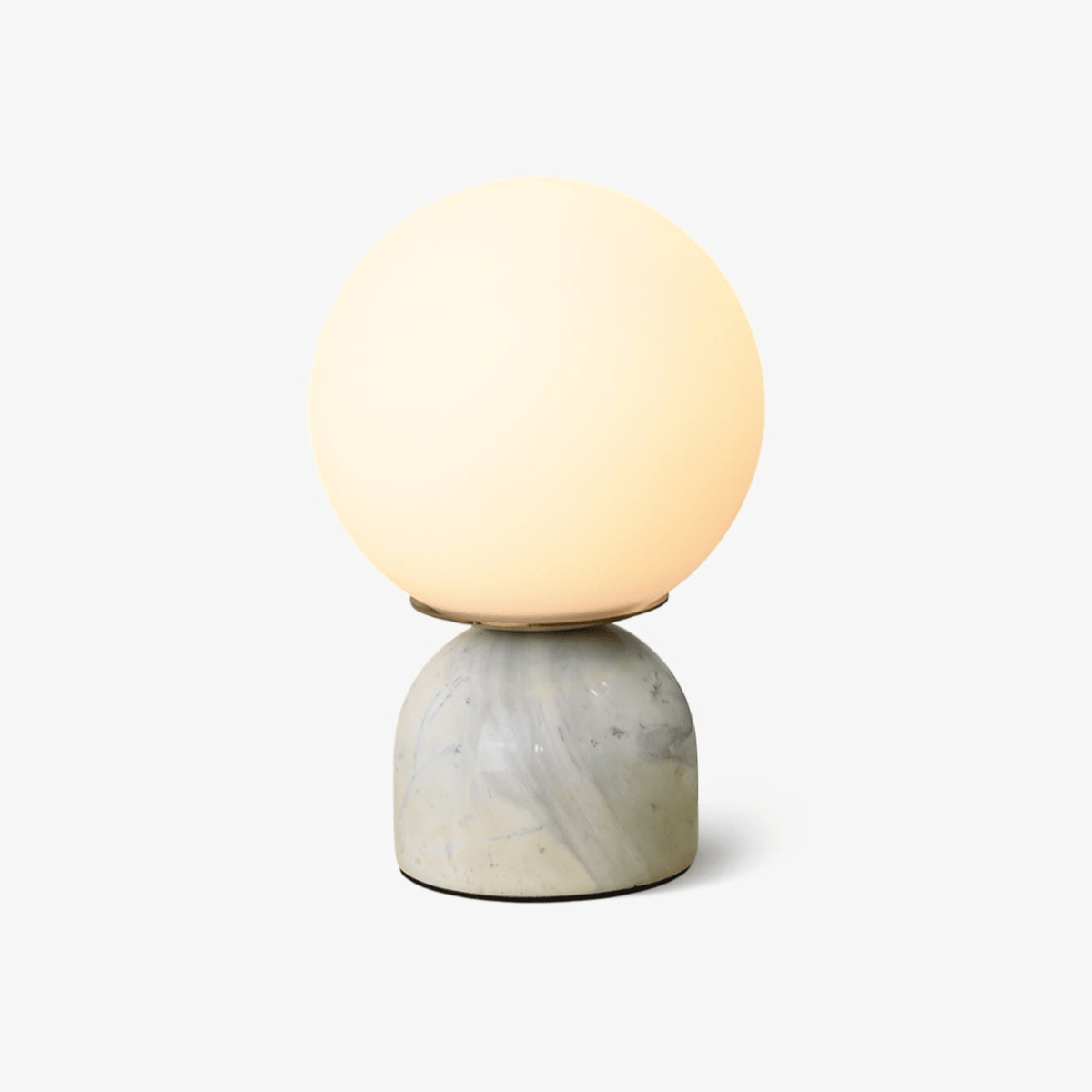 Spherical Glass Globe Accent Lamp with Natural Stone Base for Desk, Nightstand & Side Table | Modern Minimalist Home Lighting Fixture | Thomler