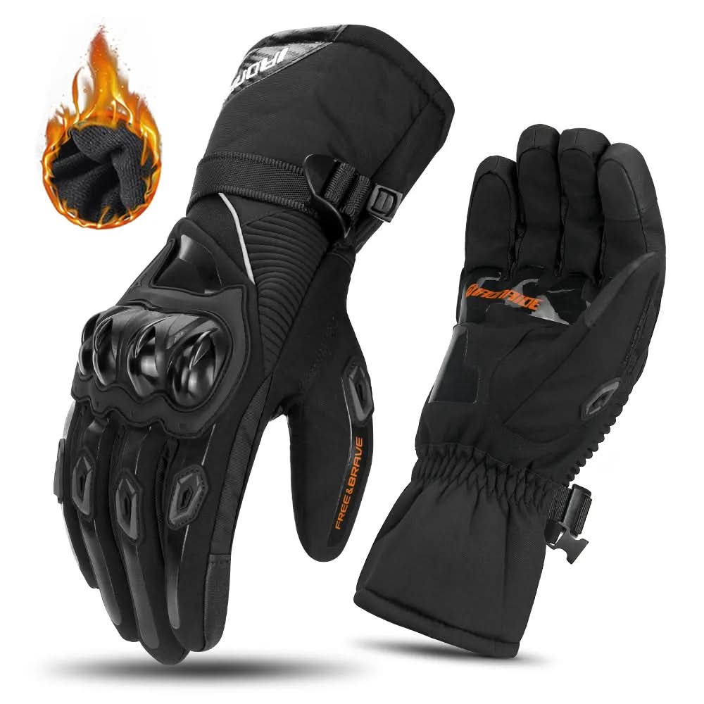 Cold-Weather Riding Gloves PVC Fiber Shell Triple Insulation Rainproof 11 in Length Handlebar Control Winter Moto Gear for Commuters Touring | Thomler