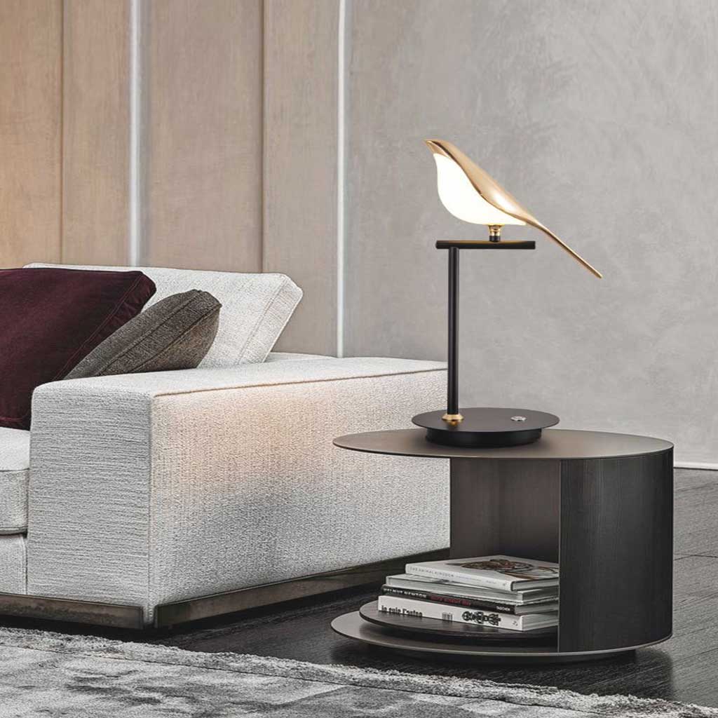 Sculptural LED Desk Lamp with Touch Dimming | Bird Accent Nightstand Light for Bedroom & Living Room | Modern Adjustable Table Lighting | Thomler