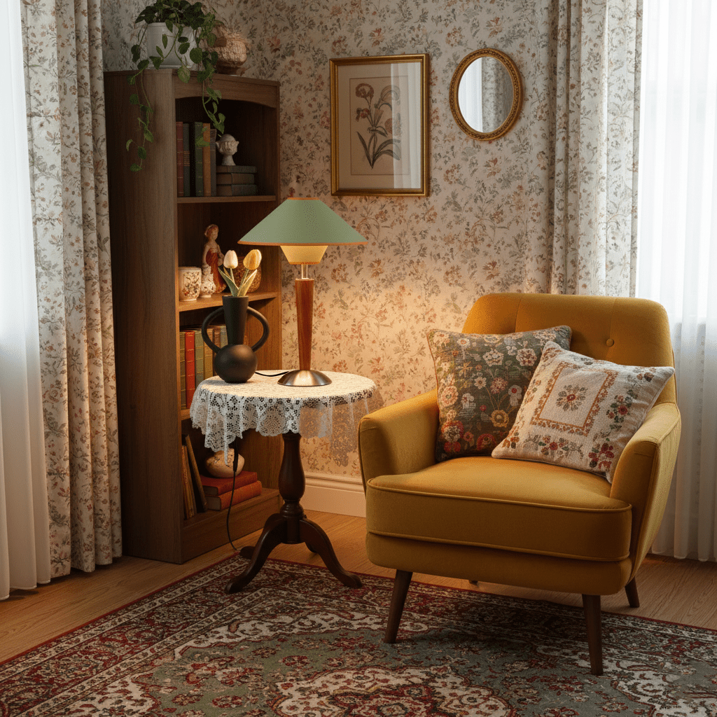 Fabric Shade Table Lamp 17 in for Nightstand & Side Table - Wood Base with E26 Socket for Bedroom Living Room Office Desk Reading Light Mini | Thomler