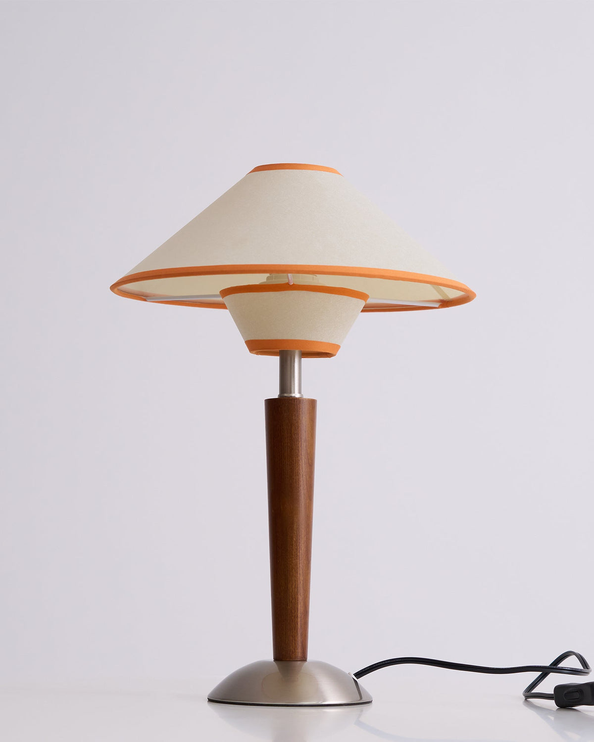 Fabric Shade Table Lamp 17 in for Nightstand & Side Table - Wood Base with E26 Socket for Bedroom Living Room Office Desk Reading Light Mini | Thomler