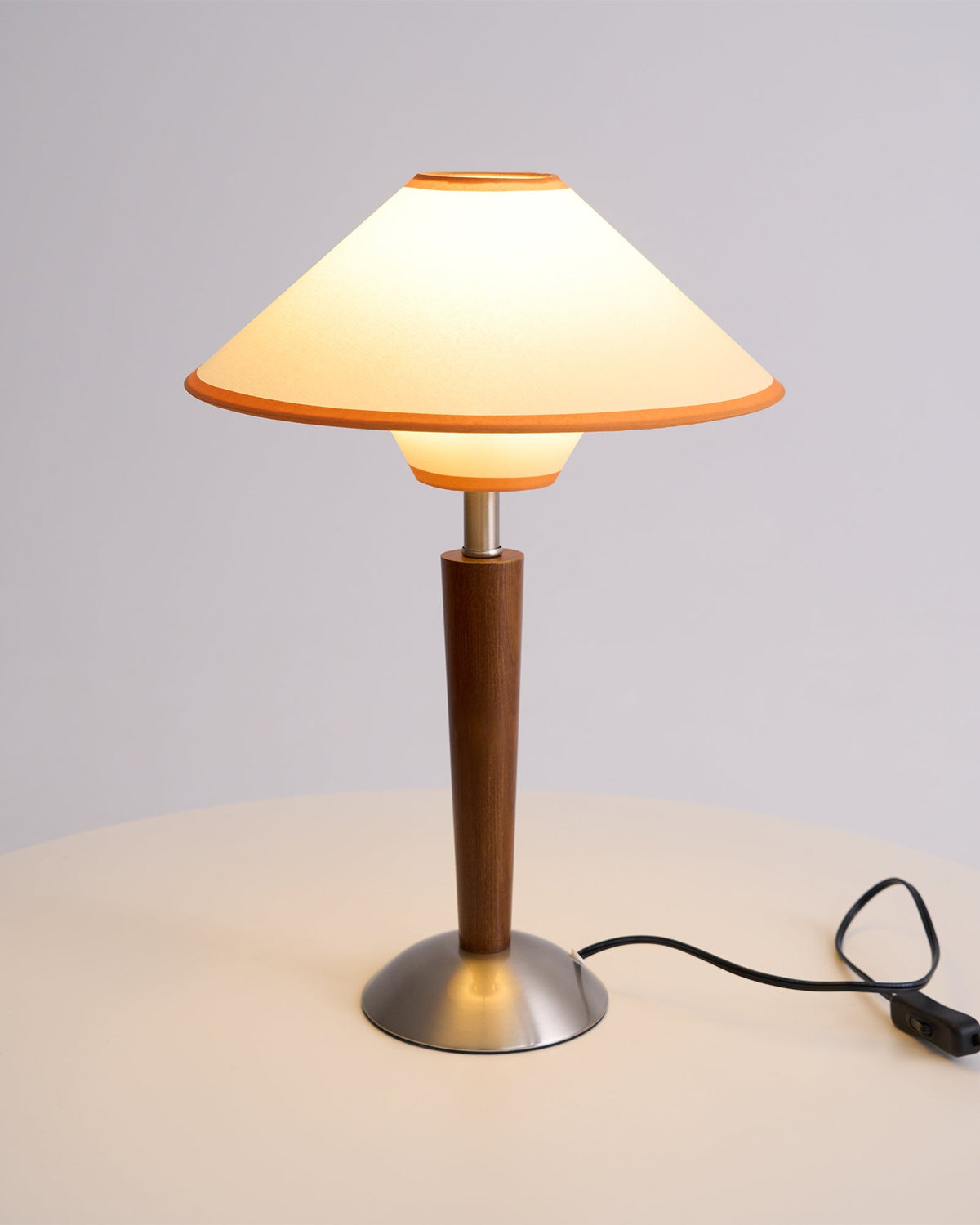Fabric Shade Table Lamp 17 in for Nightstand & Side Table - Wood Base with E26 Socket for Bedroom Living Room Office Desk Reading Light Mini | Thomler