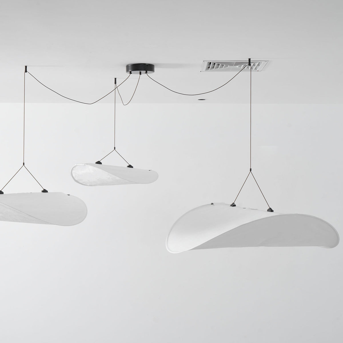 Lámpara colgante de pantalla de papel extragrande con altura ajustable, candelabro contemporáneo para isla de cocina, lámpara de techo para comedor | Thomler