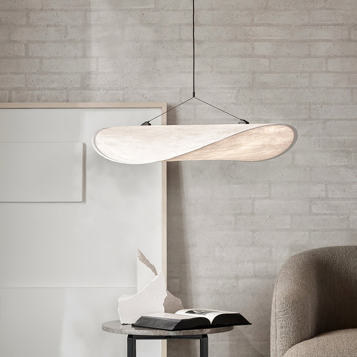Extra grote hanglamp met papieren trommelkap, in hoogte verstelbaar, modern kroonluchter voor kookeiland, plafondhanglamp voor eetkamer | Thomler