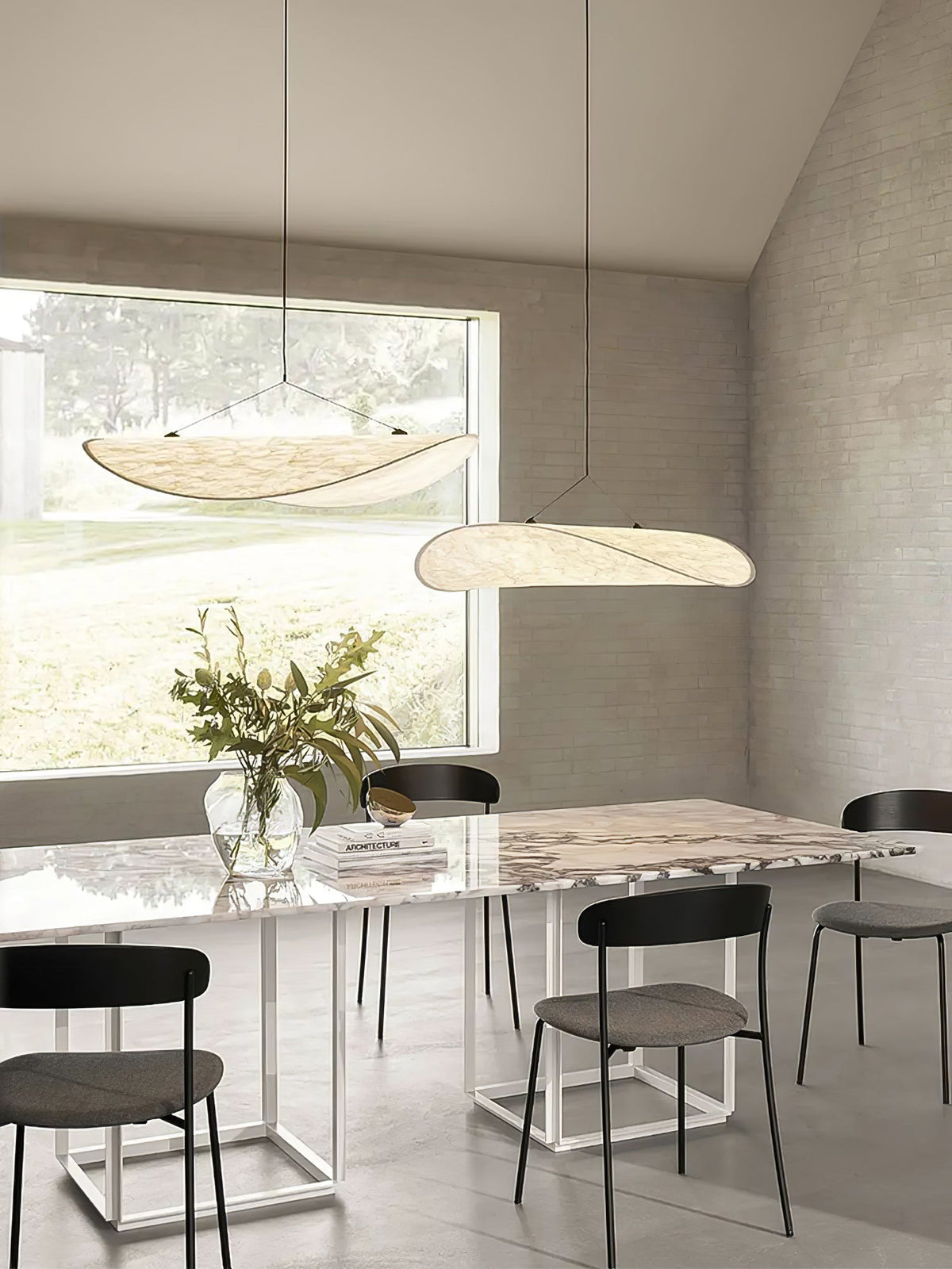 Lámpara colgante de pantalla de papel extragrande con altura ajustable, candelabro contemporáneo para isla de cocina, lámpara de techo para comedor | Thomler