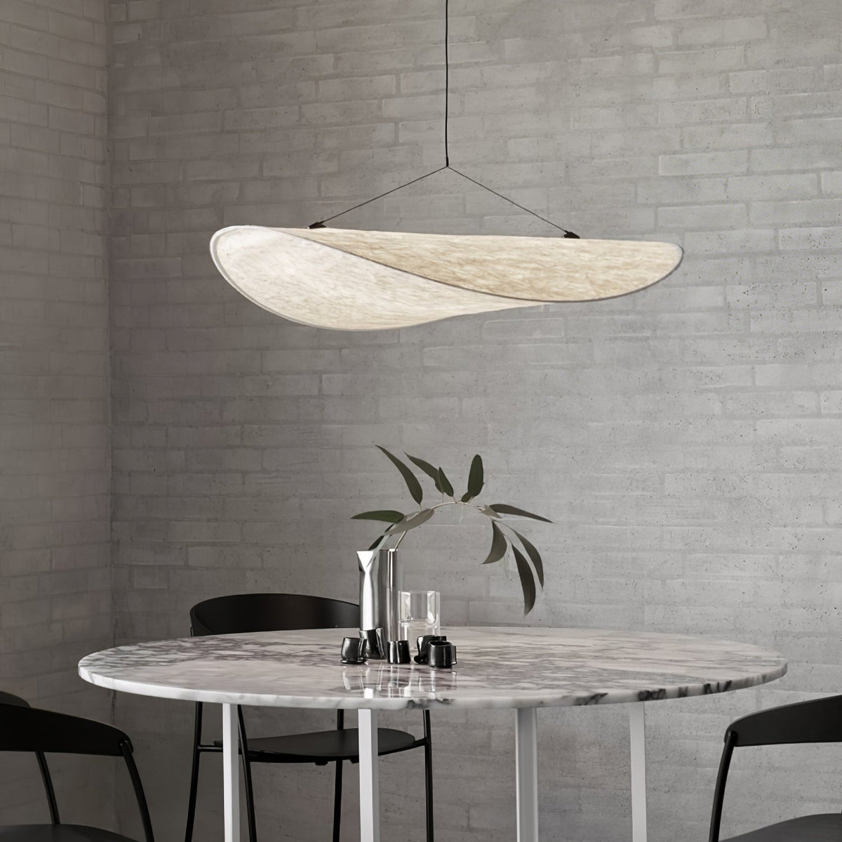 Lámpara colgante de pantalla de papel extragrande con altura ajustable, candelabro contemporáneo para isla de cocina, lámpara de techo para comedor | Thomler