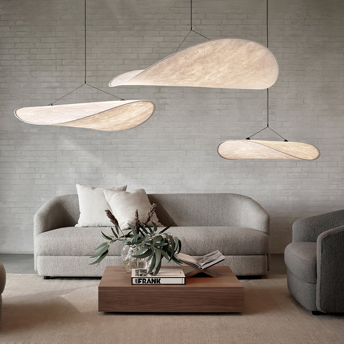 Lámpara colgante de pantalla de papel extragrande con altura ajustable, candelabro contemporáneo para isla de cocina, lámpara de techo para comedor | Thomler