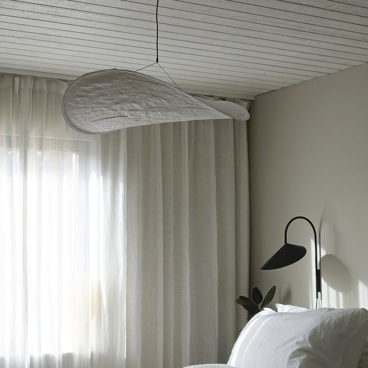 Lámpara colgante de pantalla de papel extragrande con altura ajustable, candelabro contemporáneo para isla de cocina, lámpara de techo para comedor | Thomler