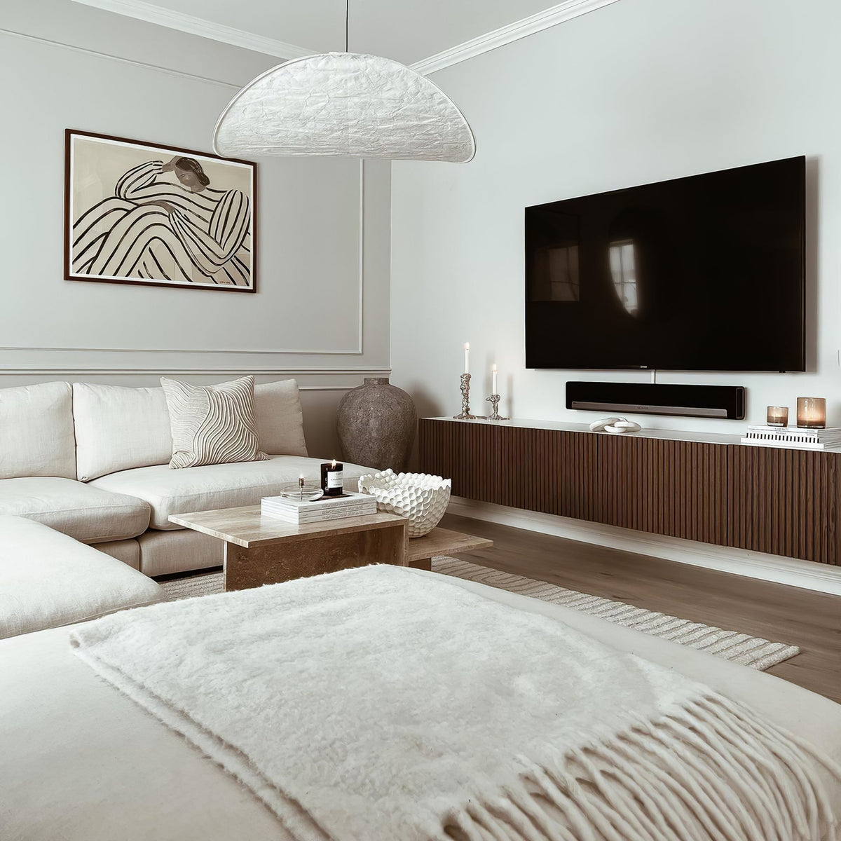 Lámpara colgante de pantalla de papel extragrande con altura ajustable, candelabro contemporáneo para isla de cocina, lámpara de techo para comedor | Thomler