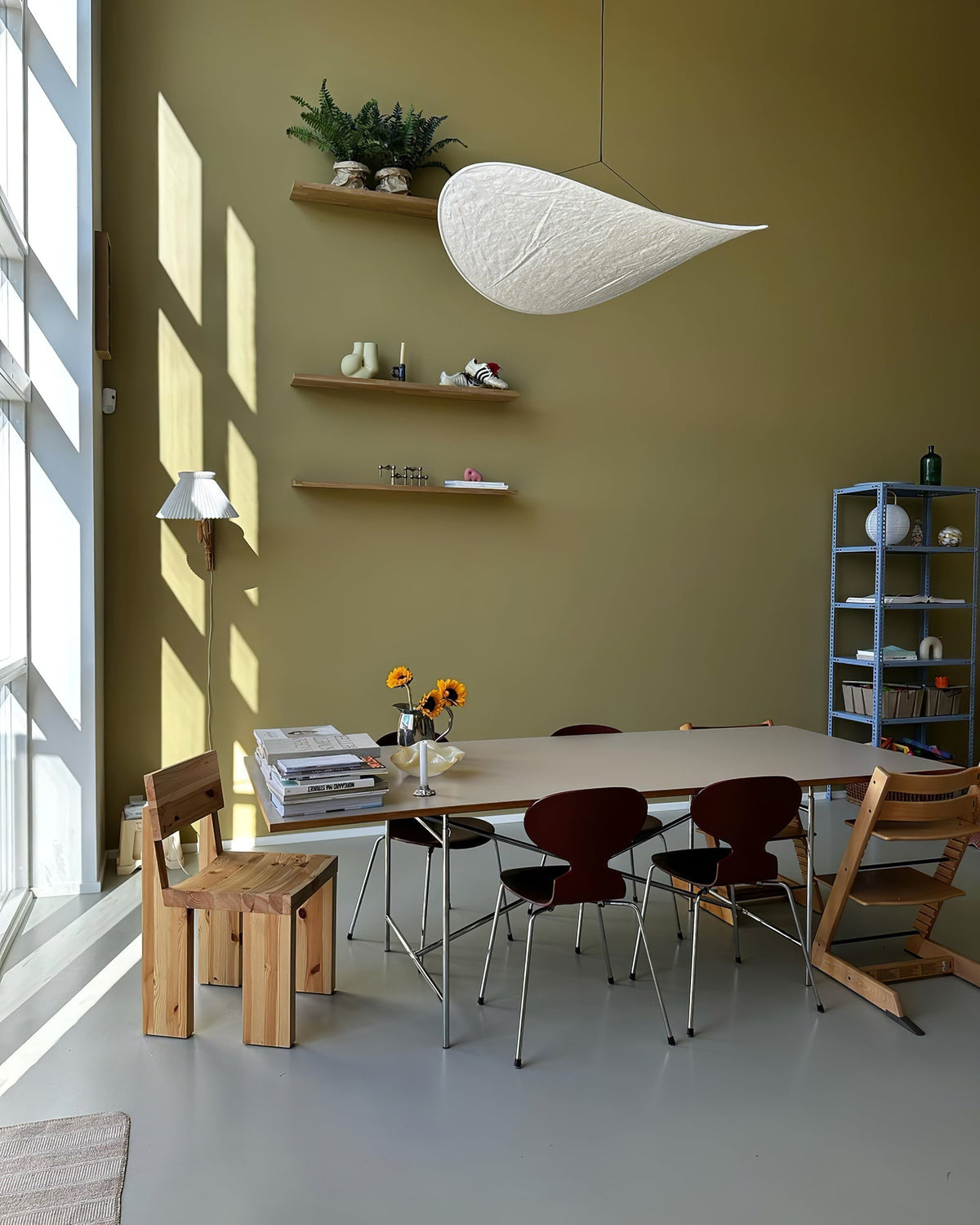 Lámpara colgante de pantalla de papel extragrande con altura ajustable, candelabro contemporáneo para isla de cocina, lámpara de techo para comedor | Thomler