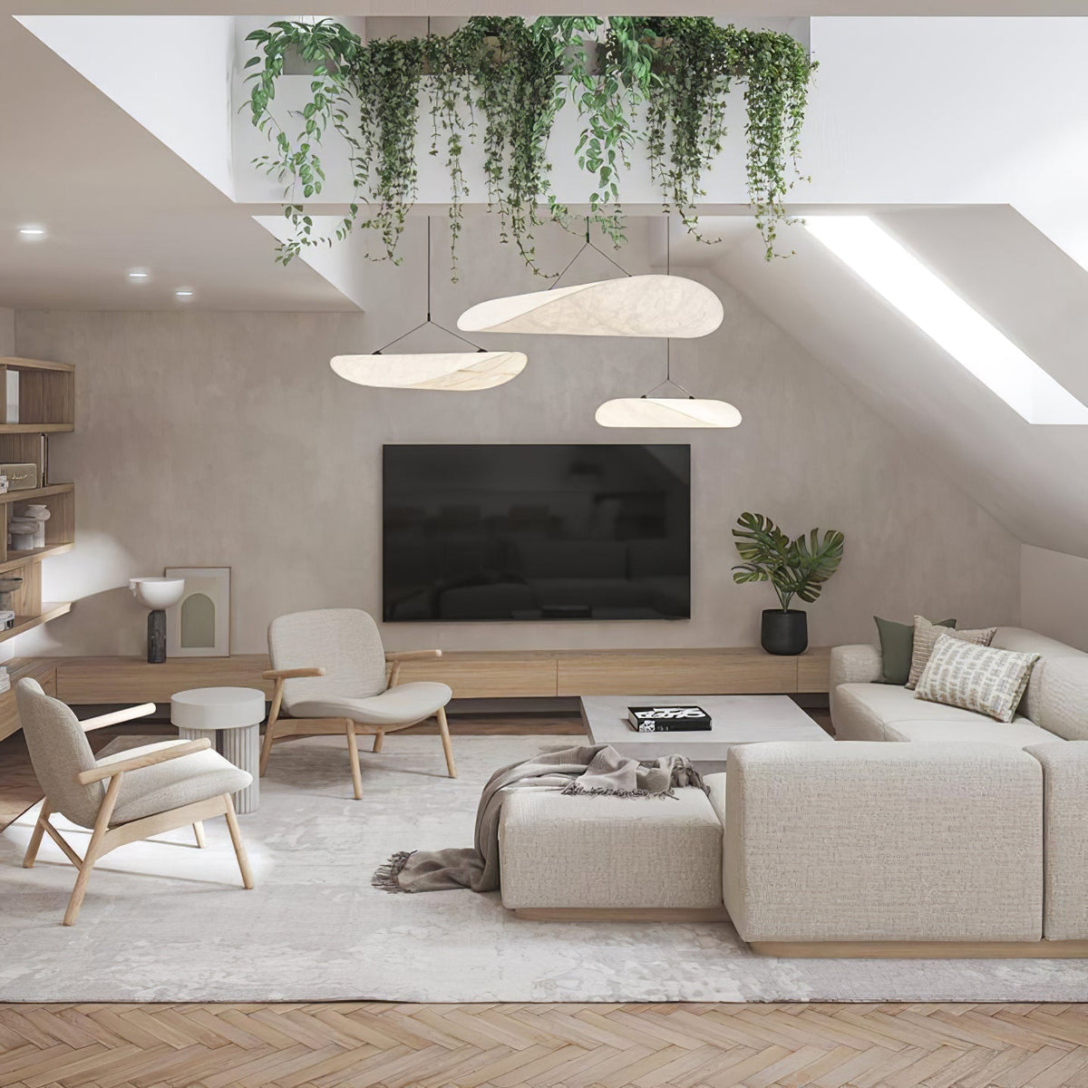 Lámpara colgante de pantalla de papel extragrande con altura ajustable, candelabro contemporáneo para isla de cocina, lámpara de techo para comedor | Thomler