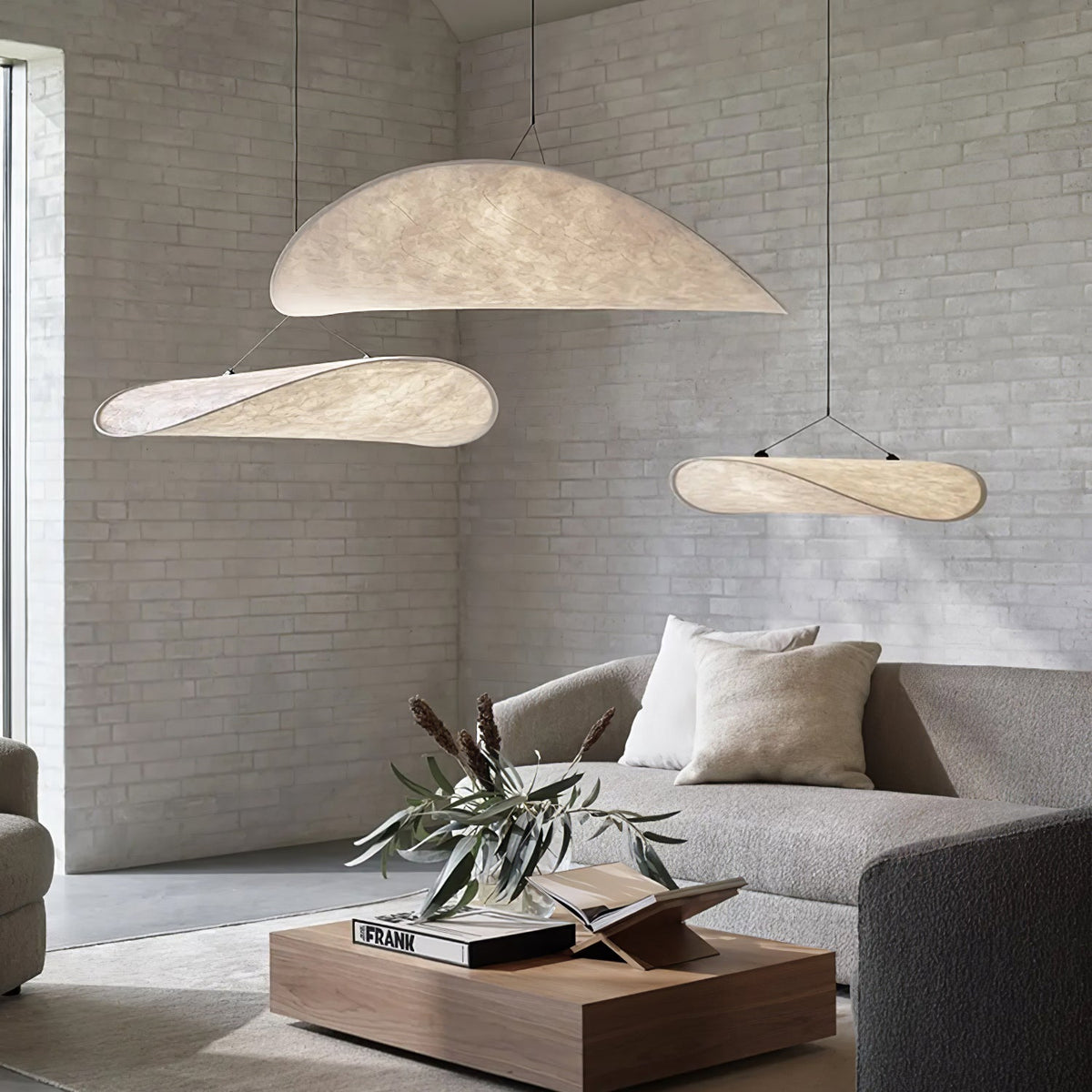 Lámpara colgante de pantalla de papel extragrande con altura ajustable, candelabro contemporáneo para isla de cocina, lámpara de techo para comedor | Thomler