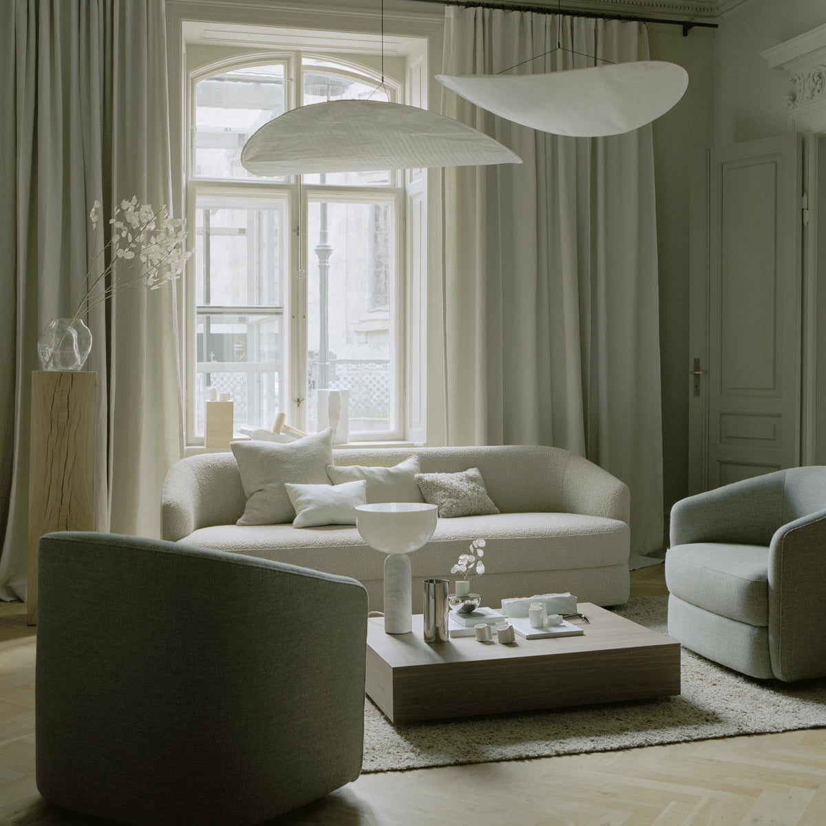 Lámpara colgante de pantalla de papel extragrande con altura ajustable, candelabro contemporáneo para isla de cocina, lámpara de techo para comedor | Thomler