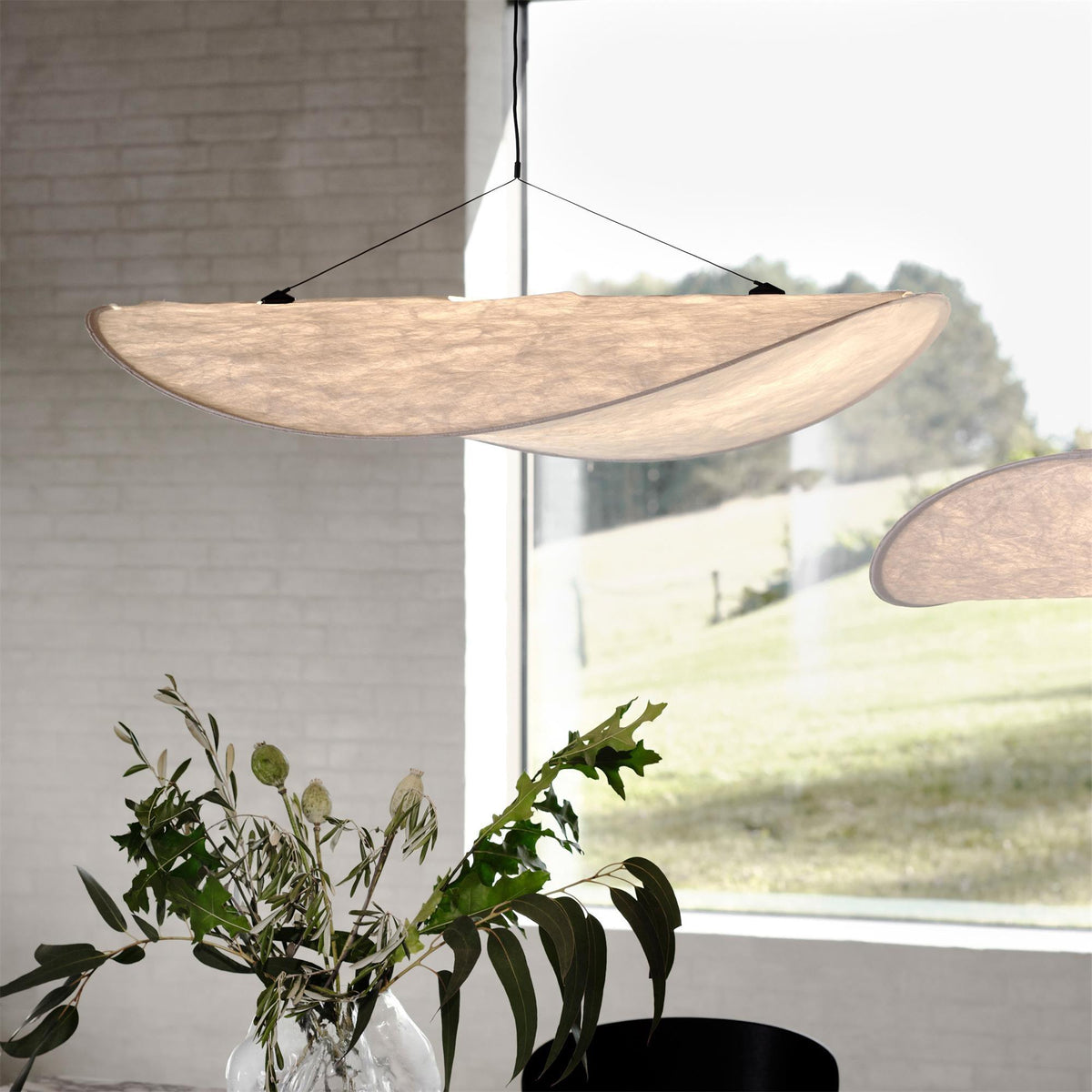 Lámpara colgante de pantalla de papel extragrande con altura ajustable, candelabro contemporáneo para isla de cocina, lámpara de techo para comedor | Thomler