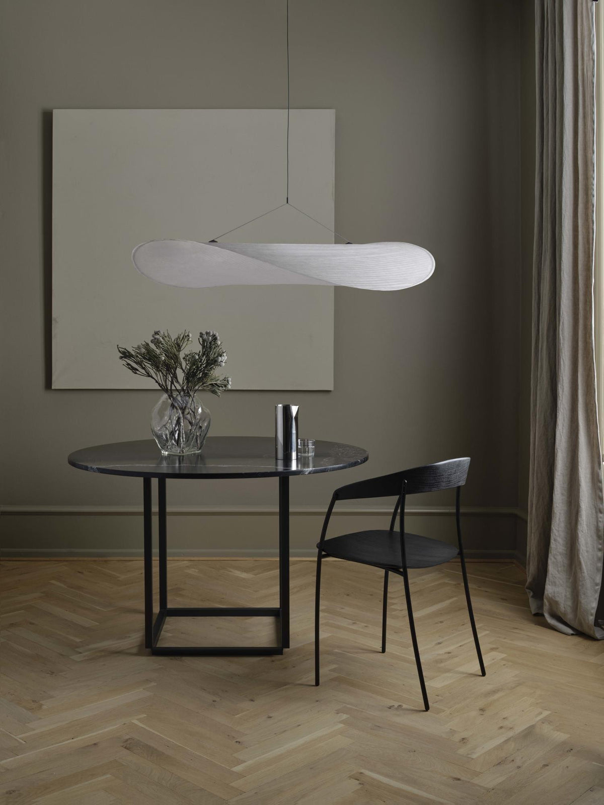 Lámpara colgante de pantalla de papel extragrande con altura ajustable, candelabro contemporáneo para isla de cocina, lámpara de techo para comedor | Thomler