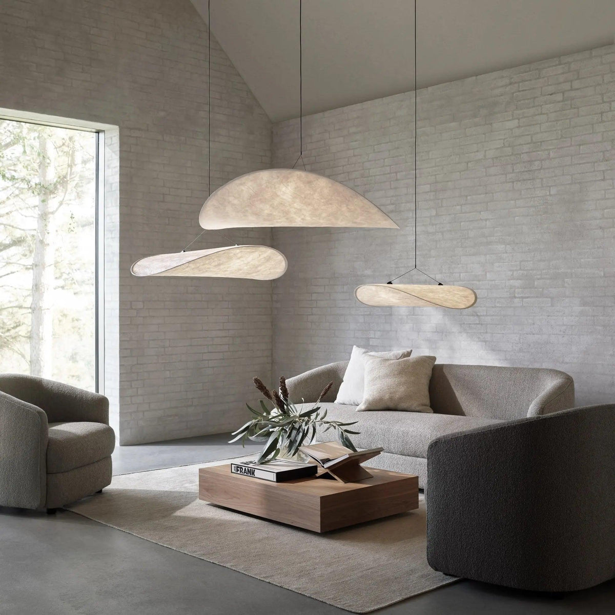 Lámpara colgante de pantalla de papel extragrande con altura ajustable, candelabro contemporáneo para isla de cocina, lámpara de techo para comedor | Thomler