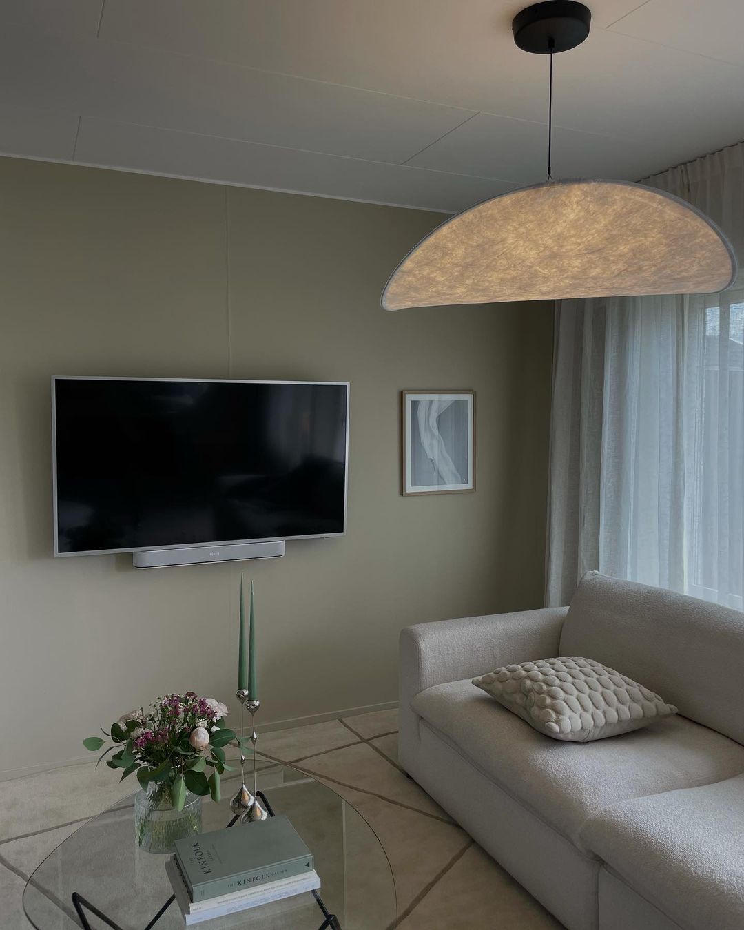 Lámpara colgante de pantalla de papel extragrande con altura ajustable, candelabro contemporáneo para isla de cocina, lámpara de techo para comedor | Thomler
