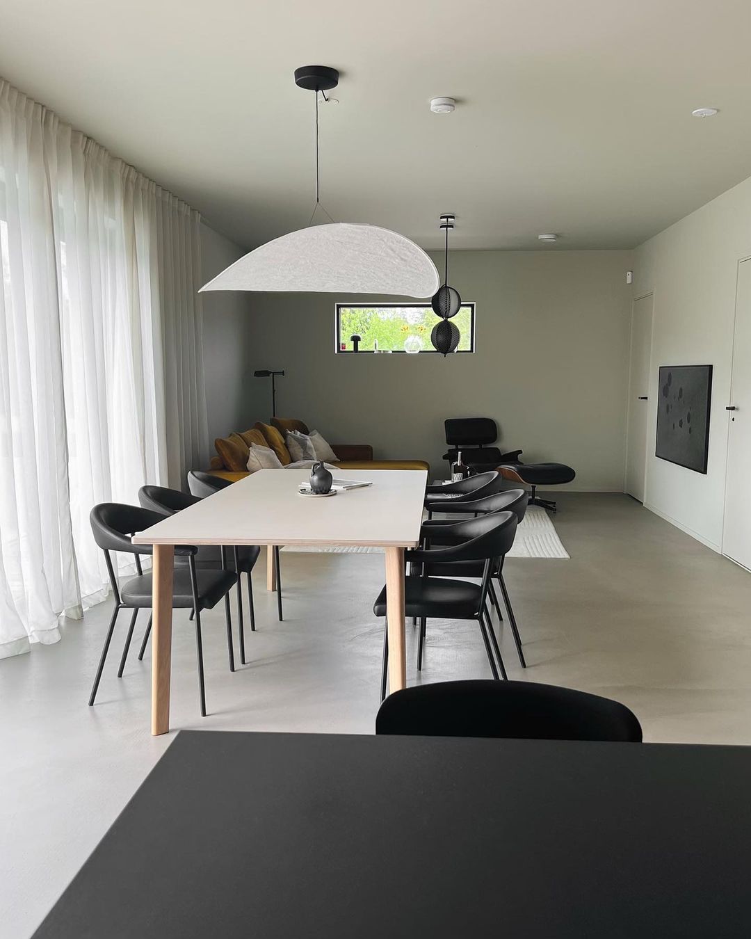 Lámpara colgante de pantalla de papel extragrande con altura ajustable, candelabro contemporáneo para isla de cocina, lámpara de techo para comedor | Thomler