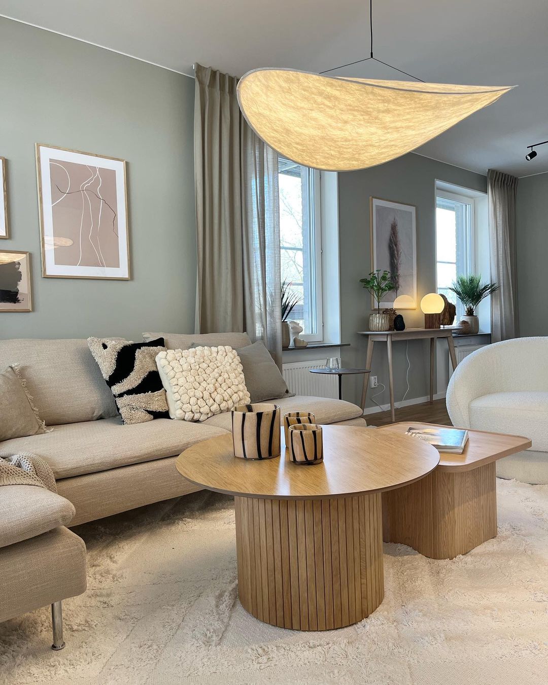 Lámpara colgante de pantalla de papel extragrande con altura ajustable, candelabro contemporáneo para isla de cocina, lámpara de techo para comedor | Thomler
