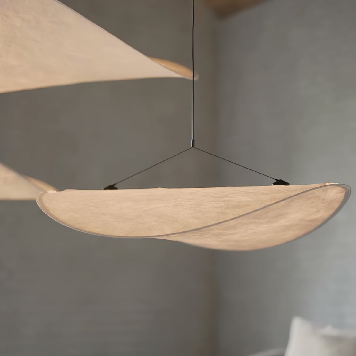 Lámpara colgante de pantalla de papel extragrande con altura ajustable, candelabro contemporáneo para isla de cocina, lámpara de techo para comedor | Thomler