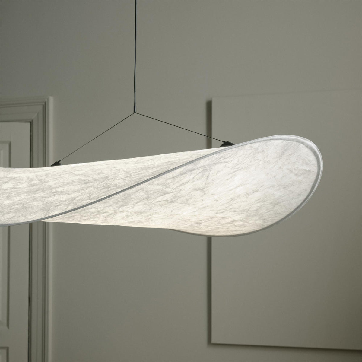 Lámpara colgante de pantalla de papel extragrande con altura ajustable, candelabro contemporáneo para isla de cocina, lámpara de techo para comedor | Thomler