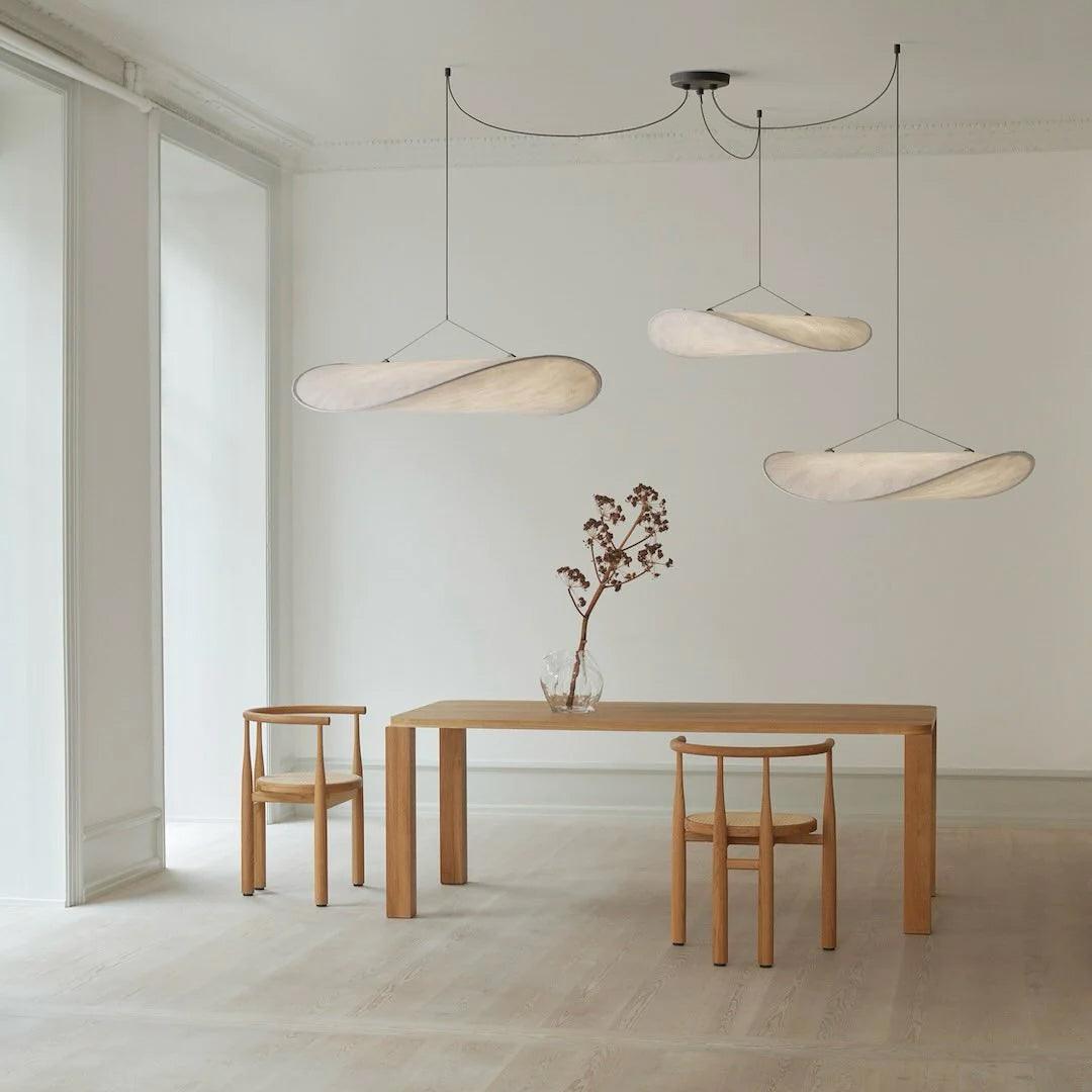 Cloud Paper Ceiling Fixture 24-Inch Hanging Lamp Modern Overhead Lighting for Dining Kitchen Living Room Adjustable Height LED | Thomler