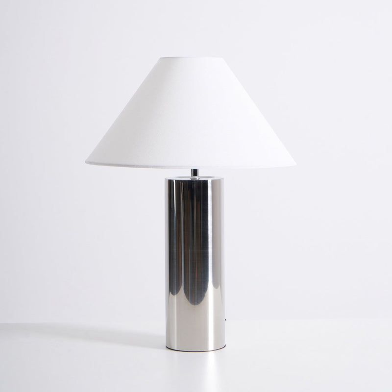 Nachttischlampe mit Stoffschirm und Metallsockel, 40 cm, weiße Leselampe für Nachttische, Schreibtische, Home Office, Schlafzimmer | Thomler