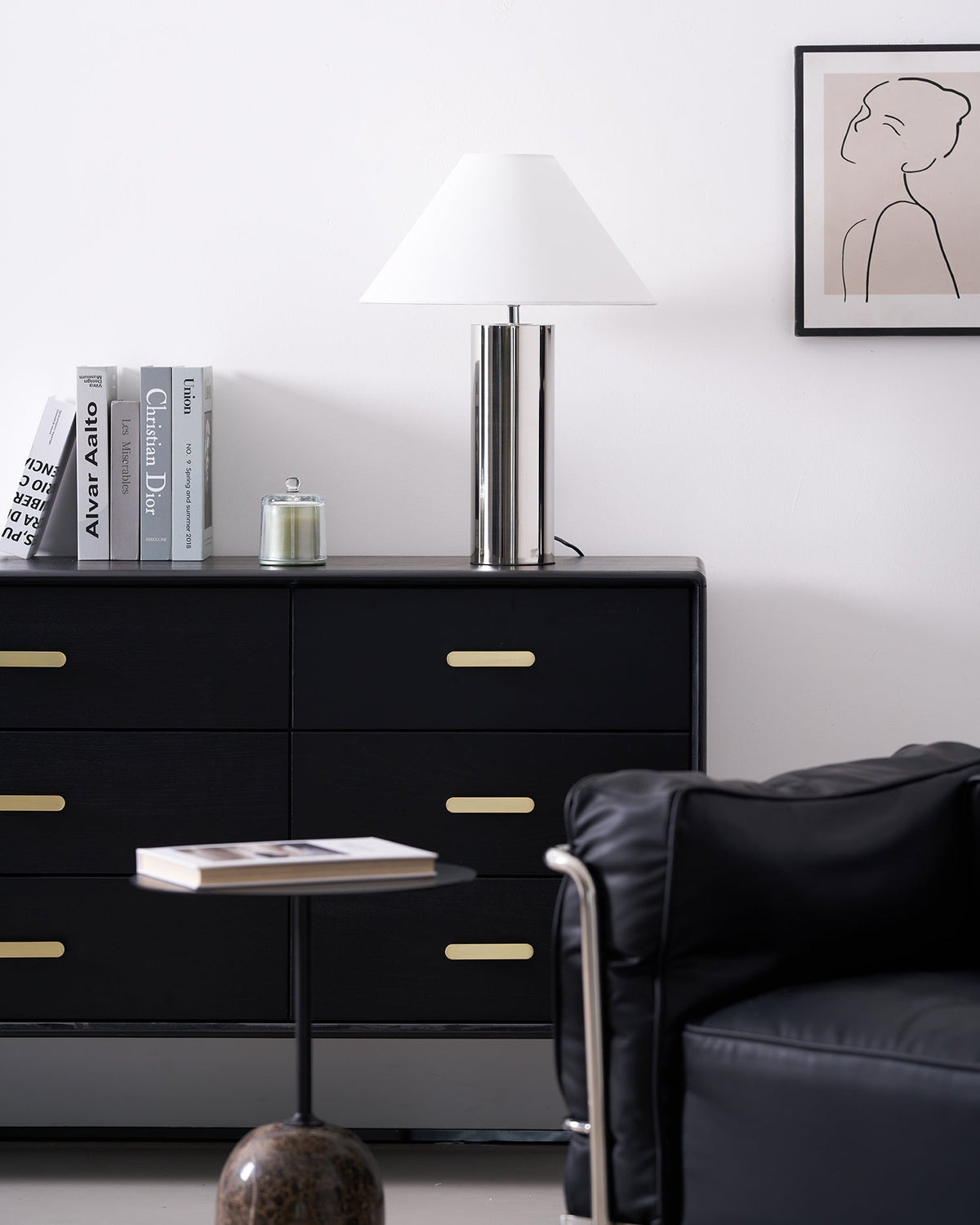 Nachttischlampe mit Stoffschirm und Metallsockel, 40 cm, weiße Leselampe für Nachttische, Schreibtische, Home Office, Schlafzimmer | Thomler