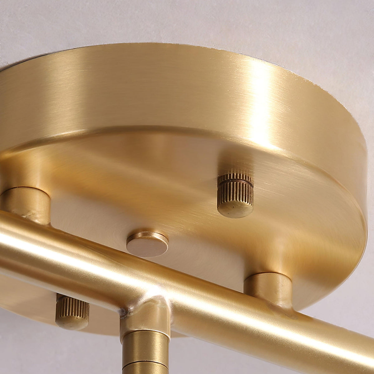 Pivoting Rail Ceiling Light Fixture with Walnut & Brass in Gold — Directional Spotlight Bar for Kitchens, Dens & Entryways — E26 Socket Spot | Thomler
