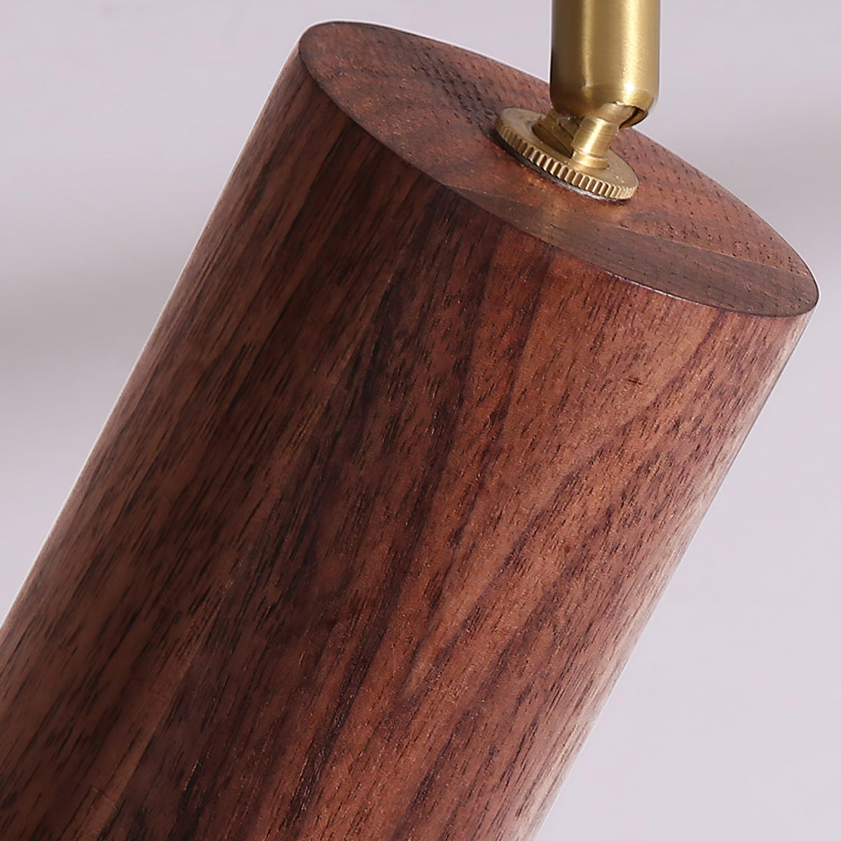Pivoting Rail Ceiling Light Fixture with Walnut & Brass in Gold — Directional Spotlight Bar for Kitchens, Dens & Entryways — E26 Socket Spot | Thomler