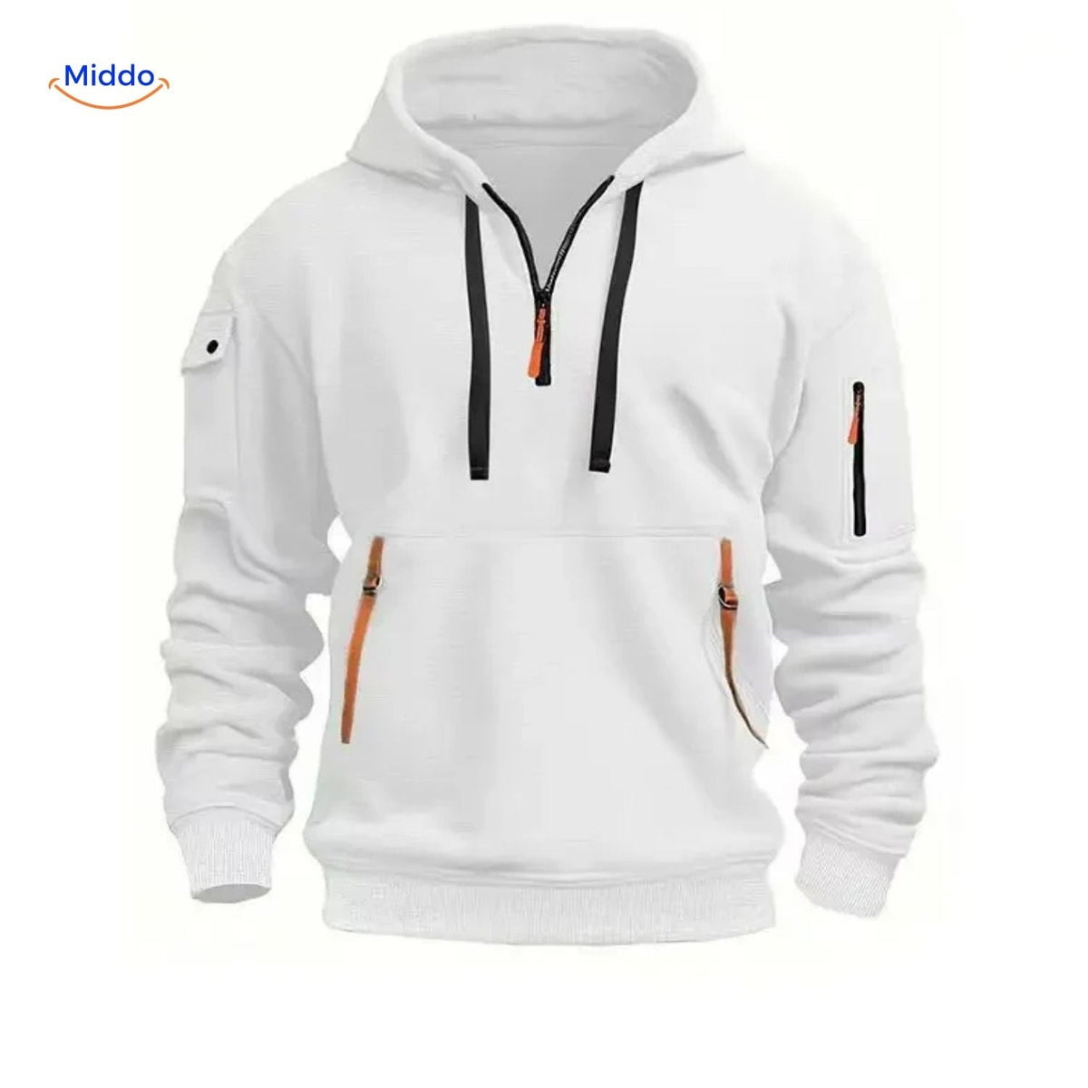 Men's Zip-Up Hoodie with Pockets – Soft Cotton-Poly Blend Casual Sweatshirt