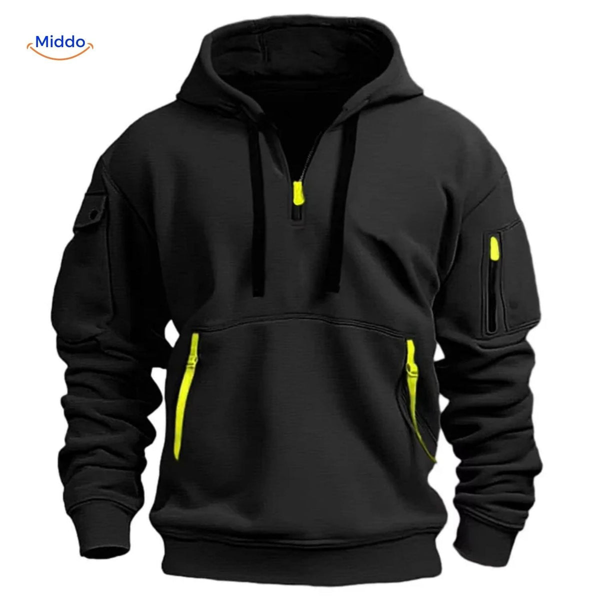 Men's Zip-Up Hoodie with Pockets – Soft Cotton-Poly Blend Casual Sweatshirt