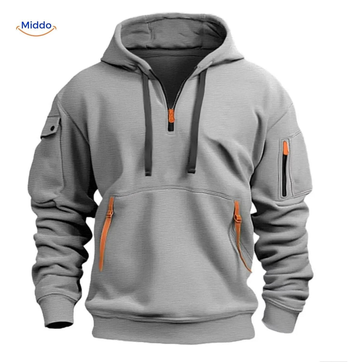 Men's Zip-Up Hoodie with Pockets – Soft Cotton-Poly Blend Casual Sweatshirt