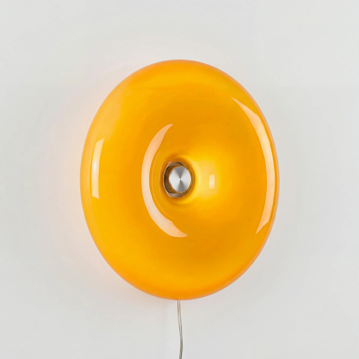 Touch-Activated LED Glass Sconce 10 in Round Orange Ambient Light for Bedroom Living Room Study Modern Energy-Efficient Decorative Fixture | Thomler