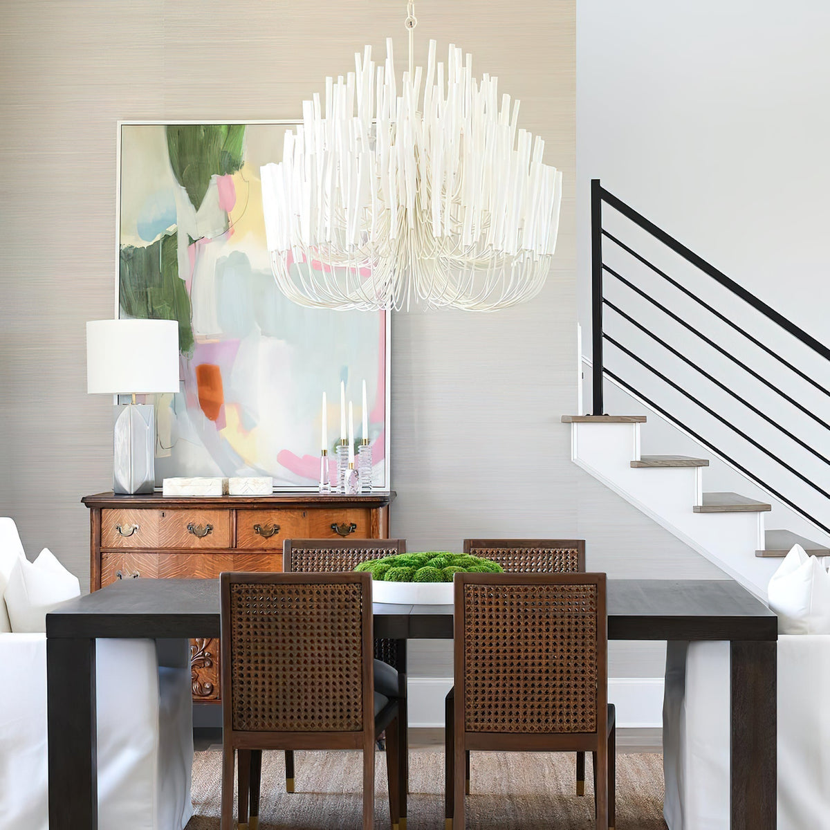 Gelaagde Stick Hanglamp Metalen Constructie Verstelbare Hoogte Eetkamer Entree Hal Modern Plafondverlichting Statement P
