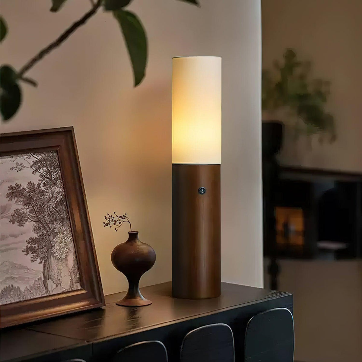 Wooden Standing Lamp 39 Inches Tall with Adjustable LED Light for Bedroom Living Room Reading Nook Slim Profile Modern Corner Lighting | Thomler