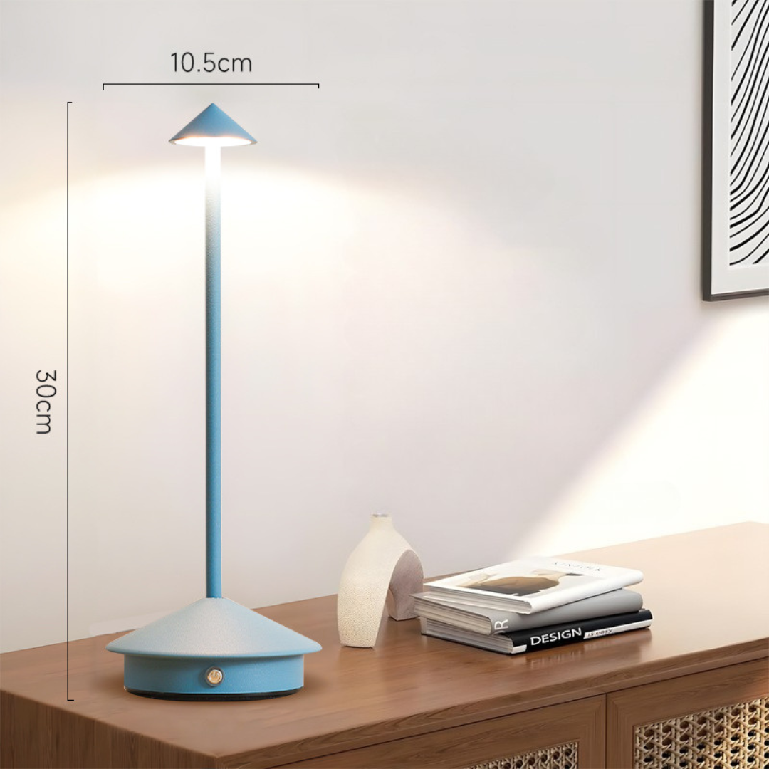 Oplaadbare LED-tafellamp met touch-dimmer voor binnen en buiten, draadloze bureaulamp op batterijen, USB-oplaadbaar, metalen ontwerp voor B | Thomler