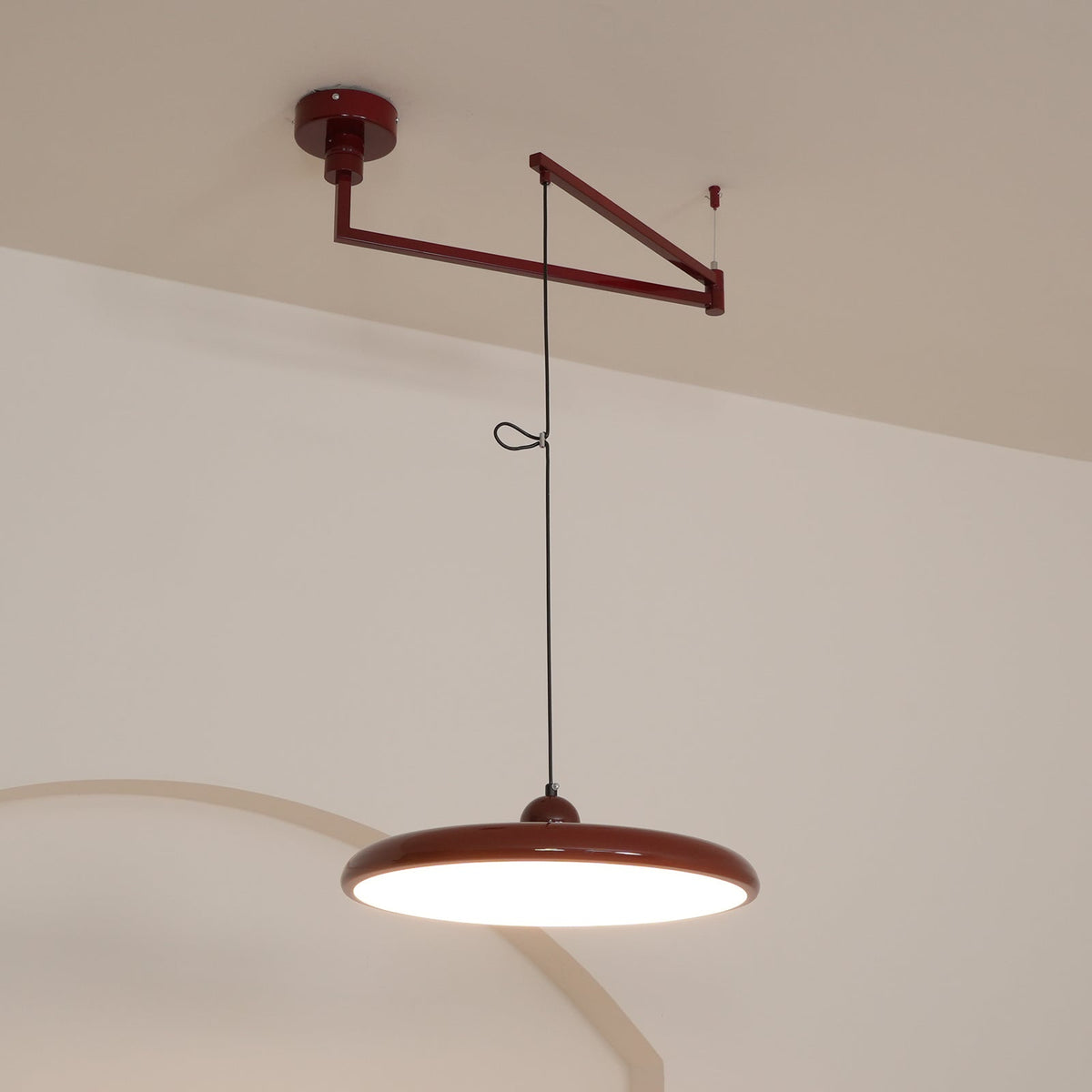 Hangende plafondlamp met acrylplaat, 16 inch, geel, voor kookeiland en eettafel, modern LED-plafondlicht, verstelbaar snoer 59 | Thomler