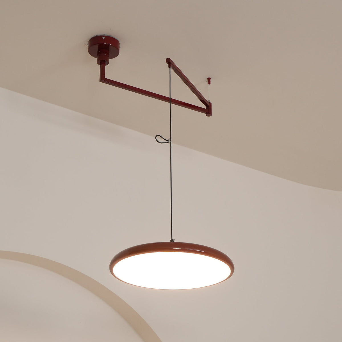 Hangende plafondlamp met acrylplaat, 16 inch, geel, voor kookeiland en eettafel, modern LED-plafondlicht, verstelbaar snoer 59 | Thomler