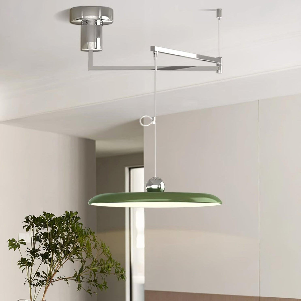 Schwenkarm-Kronleuchter mit integrierten LEDs für Kücheninsel, Esstisch & Home Office – Metallschirm, höhenverstellbar | Thomler