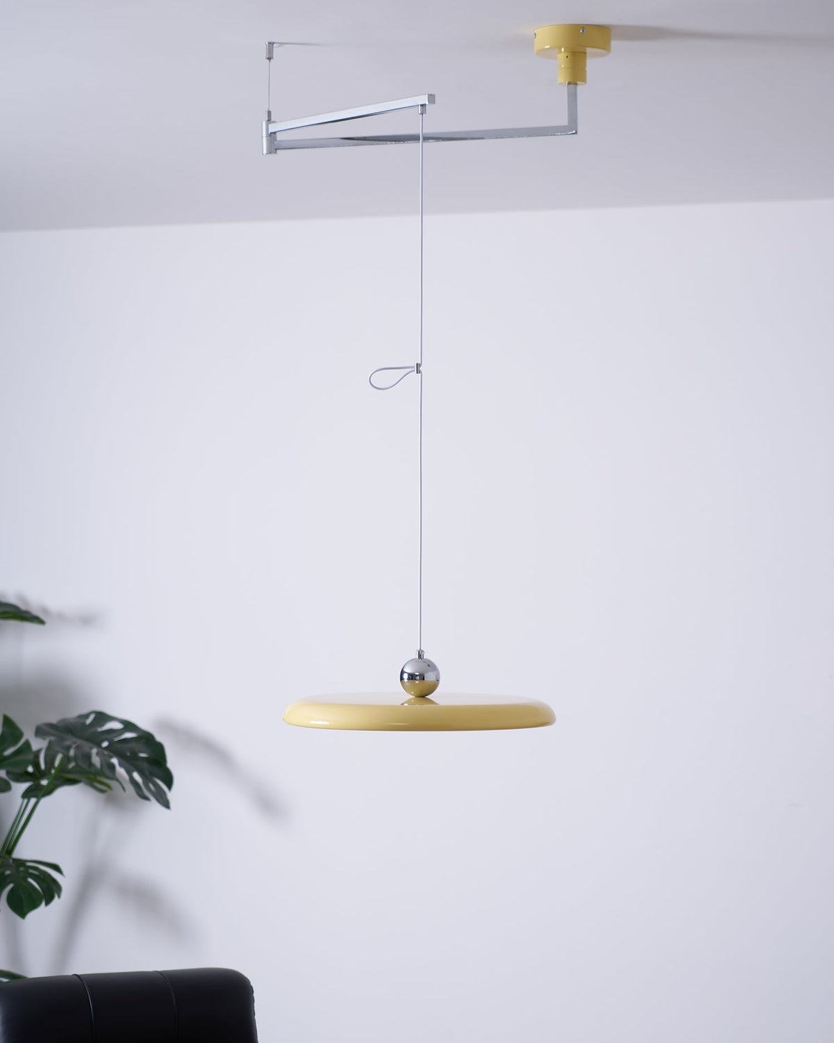Hangende plafondlamp met acrylplaat, 16 inch, geel, voor kookeiland en eettafel, modern LED-plafondlicht, verstelbaar snoer 59 | Thomler