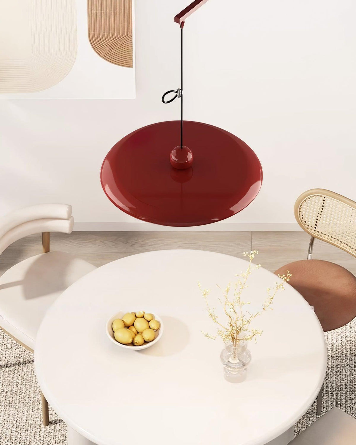 Hangende plafondlamp met acrylplaat, 16 inch, geel, voor kookeiland en eettafel, modern LED-plafondlicht, verstelbaar snoer 59 | Thomler
