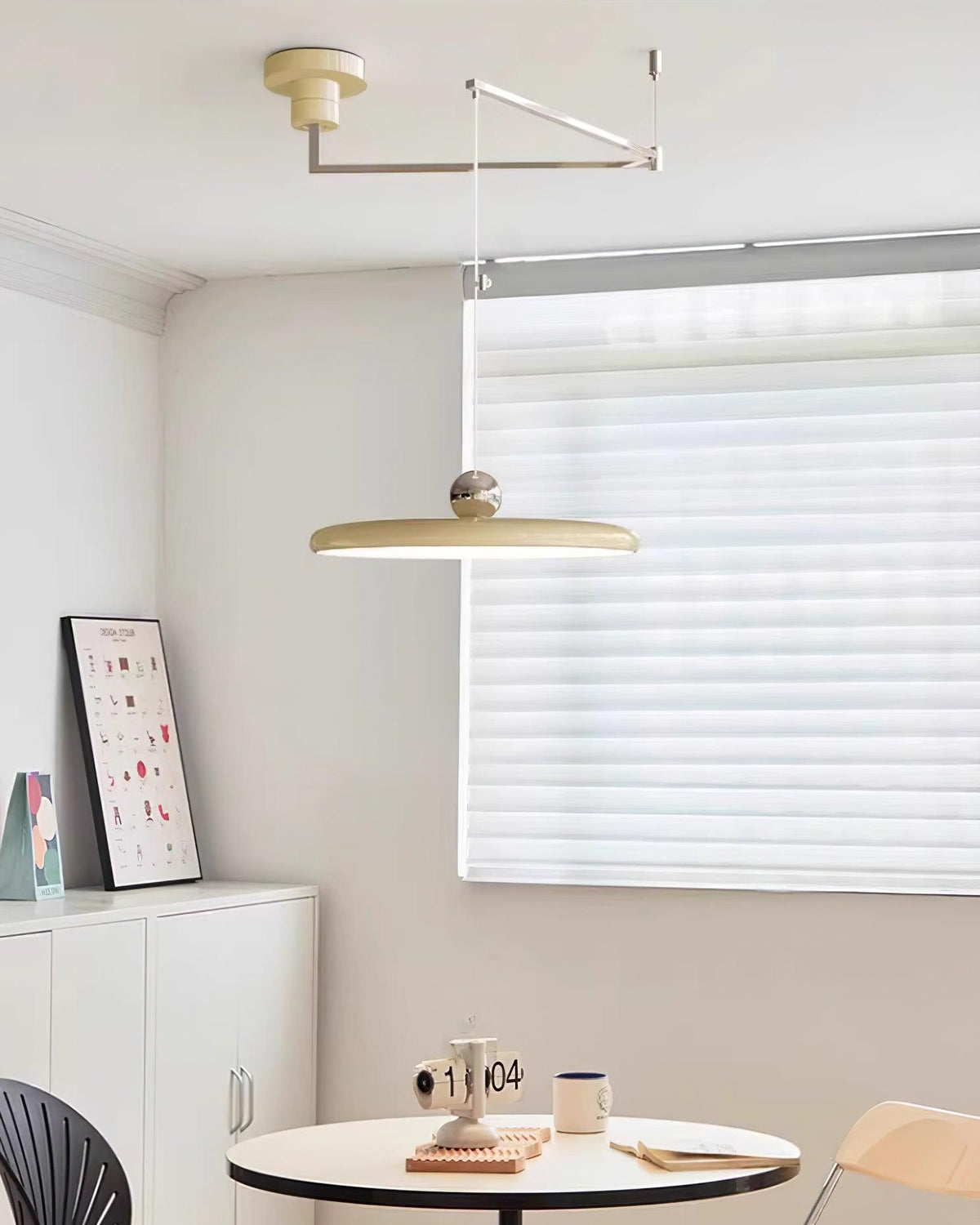 Hangende plafondlamp met acrylplaat, 16 inch, geel, voor kookeiland en eettafel, modern LED-plafondlicht, verstelbaar snoer 59 | Thomler